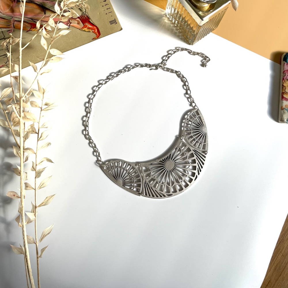 Antique silver statement necklace